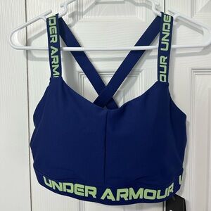 Blue and neon under armour sports bra. New with tags. XL size. Light support